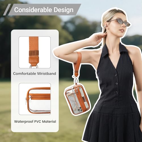 Image of Clear Wristlet Stadium Approved Clear Bag Wallet Transparent Purse for Concerts Sports Events