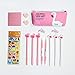 Flamingo-Geschenke für Kinder, 6 Stück Kugelschreiber Schwarz Niedliche Stifte, die 0,5 mm spitzen Flamingo-Federmäppchen Schulsachen Office Signing Pens