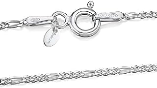 Amberta 925 Sterling Silver 1.5 mm Figaro Chain Necklace 14" 16" 18" 20" 22" 24" in