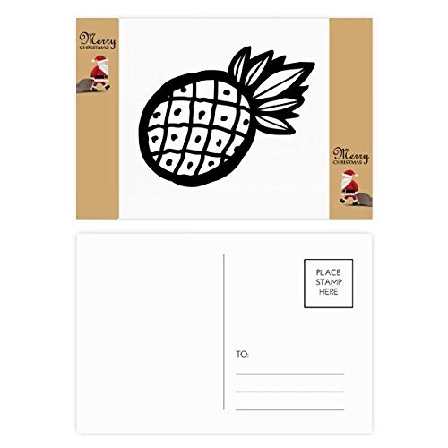 Cartes postales noires ananas pour décorer et écrire vos voeux