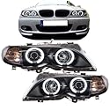DM Autoteile 1282 2x CCFL Angel Eyes Scheinwerfer Schwarz passt f BMW E46 FACELIFT 4/5 Türer 01-05