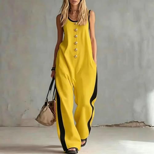 Overol de rayas para mujer para evitar el calor con estilo holgado informal 6