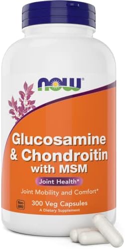 Now Glucosamine & Chondroitin with MSM, 300 Capsules, Joint Health Supplement