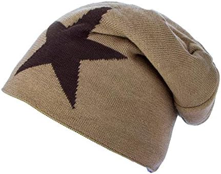 Knitted Woolen Hat with Fleece for Women Men Y2K Five Pointed Star Casual Cozy Winter Warm Beanie Hat