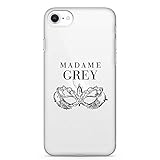 Forte protezione. ZOKKO - Cover per iPhone se Madame Grey, morbida trasparente, inchiostro nero