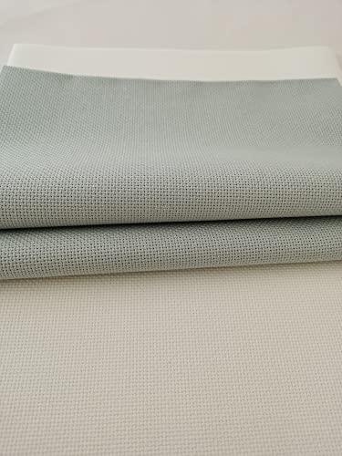Image of KCS 16CT Counted Cotton Cross Stitch Aida Cloth Fabric (19 inch x 28 inch,Sea Foam)