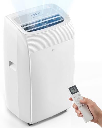Feelfunn 14,000 BTU Portable Air Conditioner - Multi-Function Portable AC Unit Cools Up to 700 Sq. Ft., with Ultra-Quiet(42db), Auto Swing, 24H Timer, AC Unit for Bedroom, Dorm, Apartment