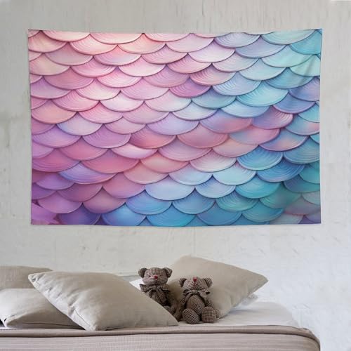 Tapisserie murale poisson PAZZK tissu imprimé 3D pour décoration grand format 150x230 cm