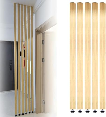 Wooden Divider, Modern Floor to Ceiling Partition Columns for Living Room, Office, Basement, Small Spaces