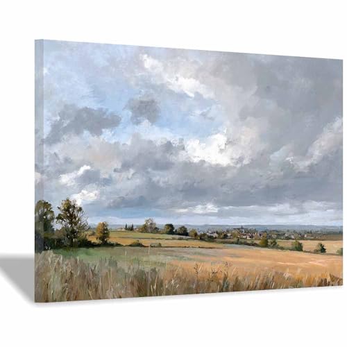 Deco mural paysage de nuages pastoraux XENIOU grand format 40x60cm encadré