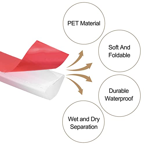 Tira autoadhesiva de silicona para barrera de agua de ducha, sello de suelo de 39.36 pulgadas para habitaciones húmedas, protector de agua eficaz para separación de bañera y ducha (negro)