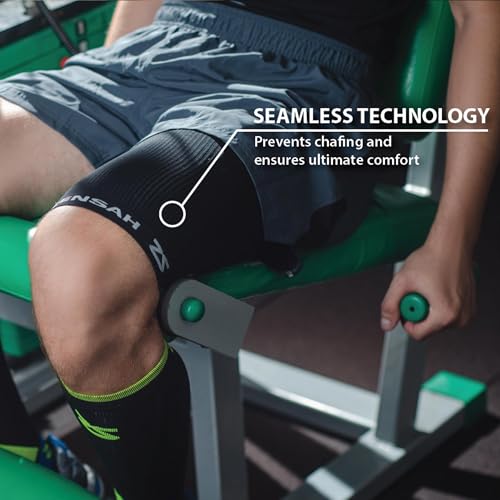 zensah thigh compression sleeve - support for pulled hamstring quad strain groin compression wrap for men and women