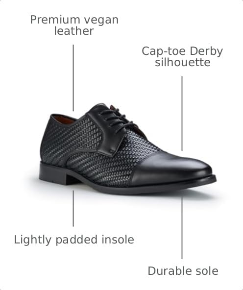 Image of Ferro Aldo Men's Modern Cap-Toe Derby Collection | Statement Dress Shoes in Floral, Woven, & Classic Styles