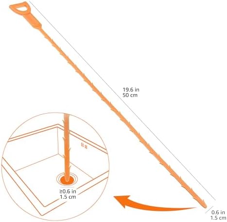 Amazon Basics 유연한 배수구 막힘 제거 뱀 도구, 머리카락 및 파편용, 화장실, 싱크대, 샤워, 욕조, 하수구, 49.6cm(19.6인치), 12팩 — 사진 5