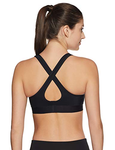 Under Armour Women's Armour Crossback Mid Sports Bra, Black (001)/White, Medium #TOP1