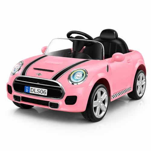 Image of Kawaii Kids AMR GT Battery Operated Sports Car for Kids with Music & Light for 1 to 5 Years Kids | Manual Plus Remote Control | 12V Battery (Mini Cop, Pink)