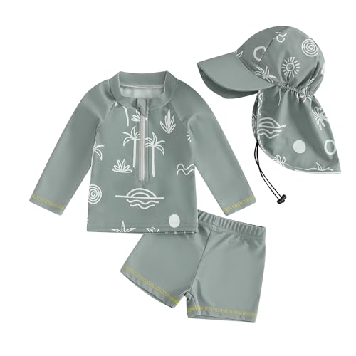 Baby-Badeanzug für Jungen, 3-teilig, UV-Schutz, Langarm-T-Shirt...