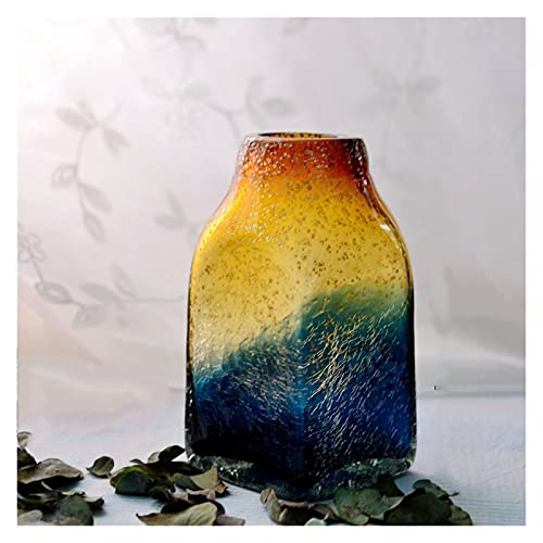 KESHUI Multi Color Vase Handgemachtes terrariumfarbenes Glasvase for Hochzeitsdekoration Home Decor Tischplatte Vasen for Blumen (Color : S 10X10X17cm) Cover