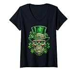 Photo Gallery donna st patrick day skull leprechaun cappello lucky irish shamrocks maglietta con collo a v Photo Gallery donna st patrick day skull leprechaun cappello lucky irish shamrocks maglietta con collo a v
