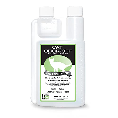 THORNELL Cat Odor-Off Concentrate Pet Smell Odor Eliminator – Cat Odor Eliminator Concentrate for Pet Urine Odor, Tomcat Spray for Cat Urine Smell, Feces on Carpet & Litter Boxes – Fresh Scent 16oz