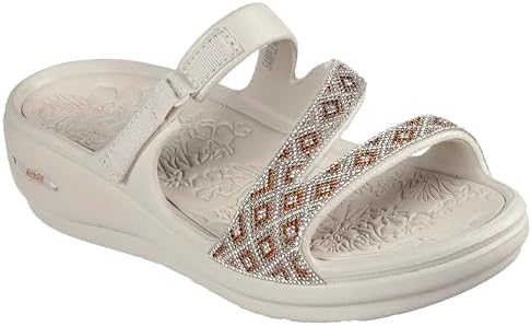 Skechers Women's Wedge Sandal, Natural, 10