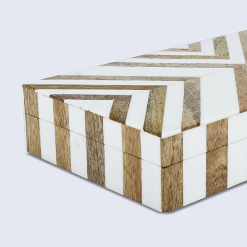 Boîte de rangement moderne 25x11 cm, support télécommande et boîte à bijoux - 6