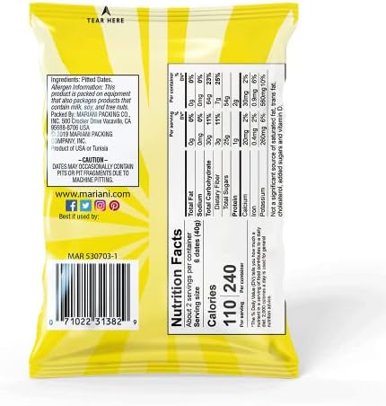 Mariani Pitted Dates | Healthy Snacks for Kids & Adults | Vegan Snacks | Gluten Free Snacks | Non GMO, No Sugar Added | 3 Ounces (Pack of 4)