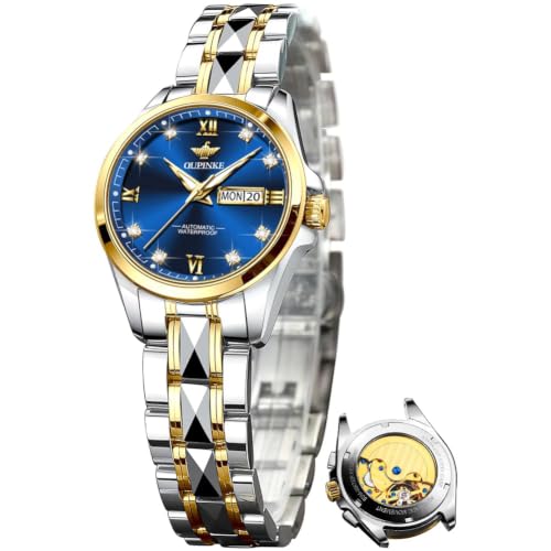 Image of OLEVS Automatic Womens Watch Mechanical Calendar Watches Diamond Fashion Waterproof Female Wrist Watch