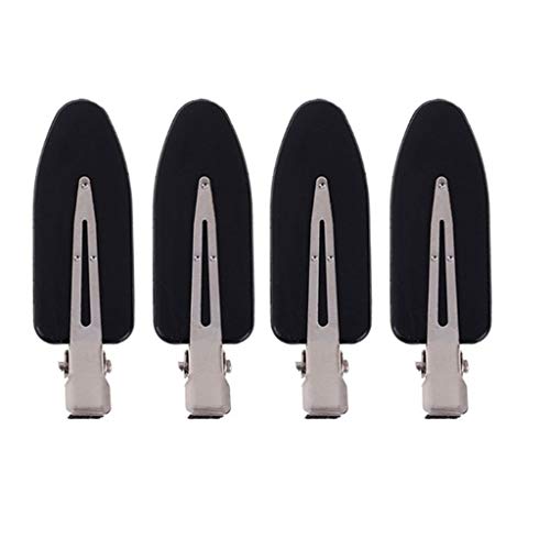 MHDGG 4Pcs No Bend Hair Clips,No Crease Hair Clips,Curl Pin Clip Large Hair Clips Pins Barrette Ties Hair for Women Girls,Black
