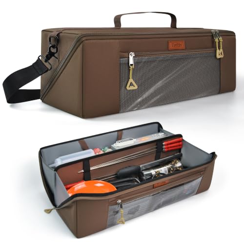 TevidnGrill Tool Storage Bag 22 Inch Heavy-Duty 900D Grill Utensil Storage with Adjustable Shoulder Strap Waterproof Outdoor Cooking Accessories Tote for Grilling Tools (No Accessories)