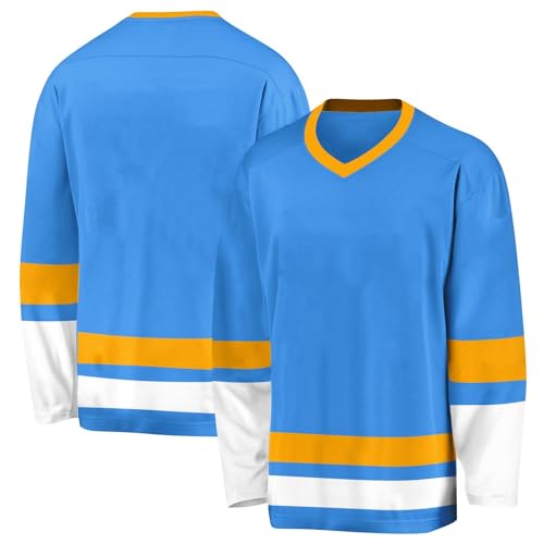 image for Generic Kids Custom Hockey Jerseys, Blue, Long Sleeve, V-Neck, One Siz