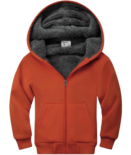 Image of SWISSWELL Unisex Boys Girls Fleece Hoodie Sherpa Lined Jacket Zip Up Hooded Sweatshirt Winter Outerwear for Kids