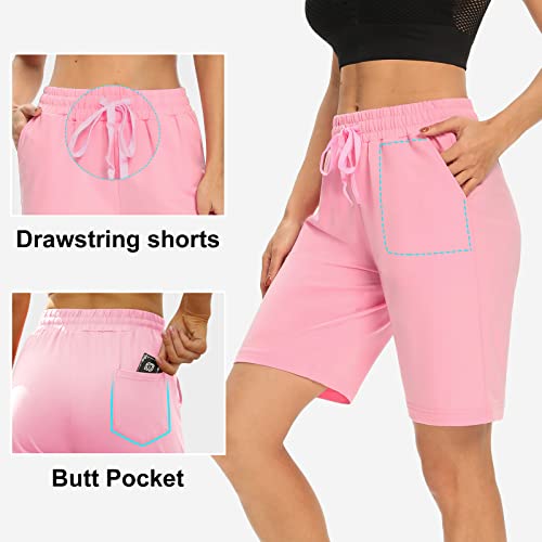 Image of DIBAOLONG Womens Yoga Shorts Loose Comfy Drawstring Lounge Bermuda Shorts with 3 Pockets | Elastic Waist, Comfy Lounge Fit, 3 Pockets