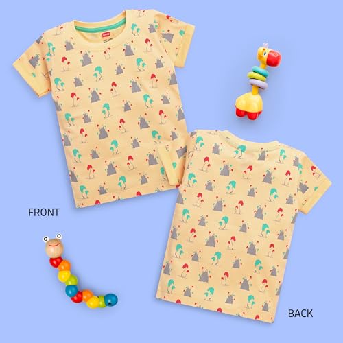 Image of LuvLap Baby Boys Regular Fit 100% Cotton Half Sleeve Boys T-Shirt Pack of 5