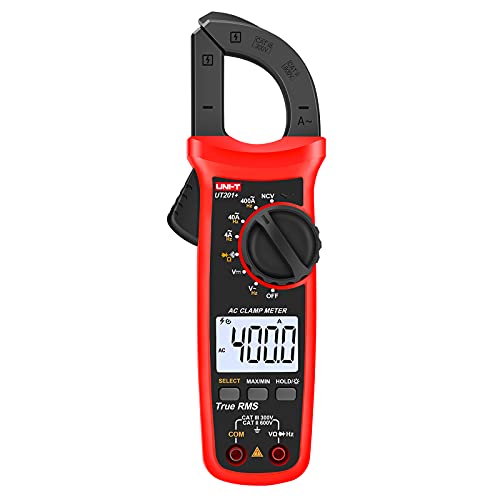 Image of UNI-T Digital Clamp Meter UT201+, AC Current True RMS HVAC Volt Amp Ohm Meter Clamp On Multimeter, Auto Ranging 4,000 Counts NCV AC DC Voltage Frequency Resistance Continuity Diode Tester