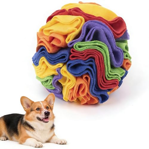 UxuoQxa Schnüffelball Schnüffelspielzeug Hund für Intelligenzspielzeug Langsames Füttern und Geruchstraining 10 cm Rundes Flauschiges Haustier Spielzeug