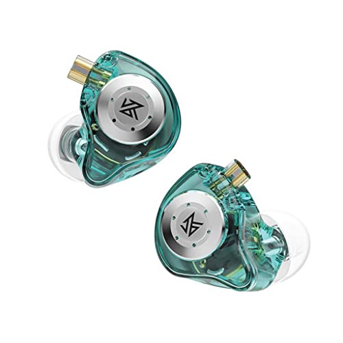 Image of Concept Kart KZ EDX Pro IEM Wired Earphone, HiFi Stereo Special Dual Magnetic Circuit Dynamic Driver Resin Inlay Metal Process in-Ear Monitors Earbuds with 5N OFC 2Pin Detachable Cable, Cyan