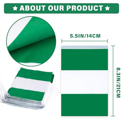 Image of Nigeria String Flag Pennant Banner, Small Mini Nigerian Flags Bunting Banner, National Country Decoration for School, Party, Sports Events, Patriotic Festival, 33 Feet 30 Flags