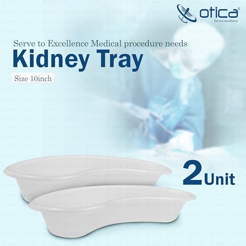 Image of OTICA Plastic Kidney Tray 10'' Medium Kidney Shaped Emesis Basin Surgical Medical Tray pan Bowls Reusable Plastic Kidney Dish Dental Lab Instruments Bathroom Soiled Dressings Medic Waster