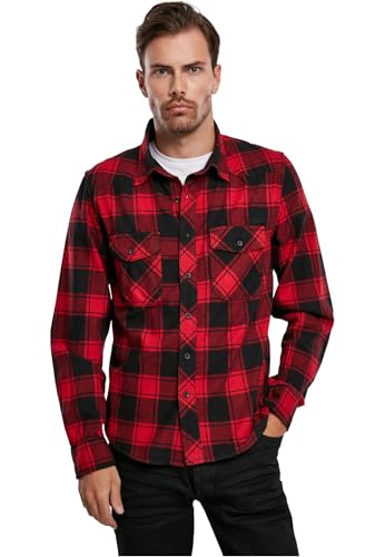 Brandit Check Shirt Long Sleeve, Farbe: red/black, Größe: XXL