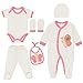 Blue Eyes Baby Geschenk Set – 6 Teiliges Neugeborenen Geschenkbox Set aus 100% Baumwolle, OEKO-TEX, Premium Erstausstattung zur Geburt 0–4 Monate, für Mädchen (Rosa-Schmetterling)