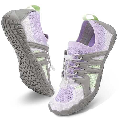 Image of Stelle Water Shoes for Women Men, Quick-Dry Barefoot Aqua Shoes for Beach, Swim, Pool, Boating & Yoga, Lightweight Water Shoes for Adult (Light Purple,7)