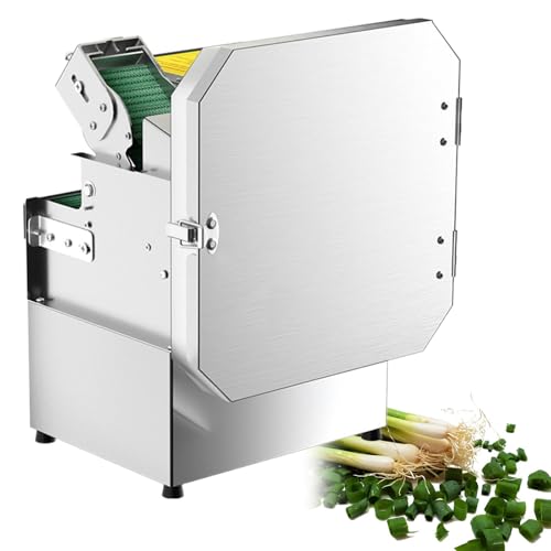 GESAIDES Picadora de Verduras Eléctrica, Rebanadora de Verduras Comercial de 200 W, Procesador de Alimentos con Cortador de Cebollino, Grosor Ajustable de 1,3 a 35 mm, para Verduras, Cebolla, Ajo
