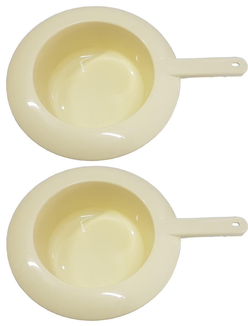 2x FabaCare Medizinische Pflege-Bettpfanne für Erwachsene aus Kunststoff, Bettpfanne, Toilettentopf, Mobile Toilette, Zimmertopf, Stechpfanne, Töpfchen, Stechbecken, Nachttopf, Mobiles WC, Doppelpack