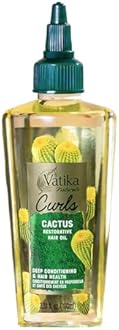 Vatika Naturals Curls Cactus Hair Oil | 100 ml | for Curls| Split Ends | Promotes Hair Growth, Nourishes & Conditions Hair, Prevents Dandruff | Cactus fruit extract & Shea butter