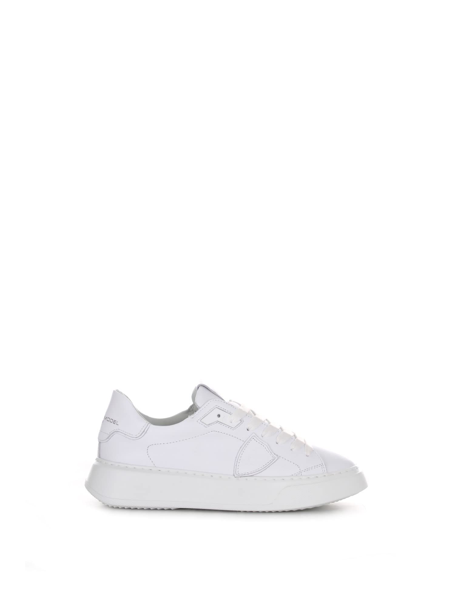 Sneaker Temple Made of White Leather with Python Print, Size UK: