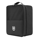 Borsa per scarpe da viaggio, borsa per scarpe da viaggio, borsa per scarpe da golf, borsa per scarpe da golf, 3 scomparti, borsa per scarpe portatile, per riporre i viaggi (1, Nero)