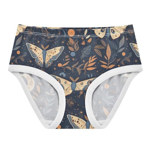 Wusikd Moths Leaves Girls' Underwear Cotton Moon Girls Briefs Soft Toddler Underwear 2T