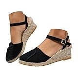 Women's Low Wedge Sandals Comfortable Closed Toe...