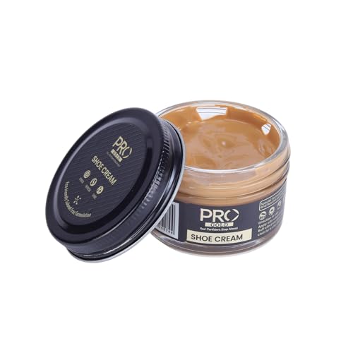 PRO Shoe Cream Polish - 45 ML | Natural Waxes Formula for Leather Shoes | Enriched with Carnauba & Bees Wax | Long-Lasting Shine | Leather Shoe Cream Polish